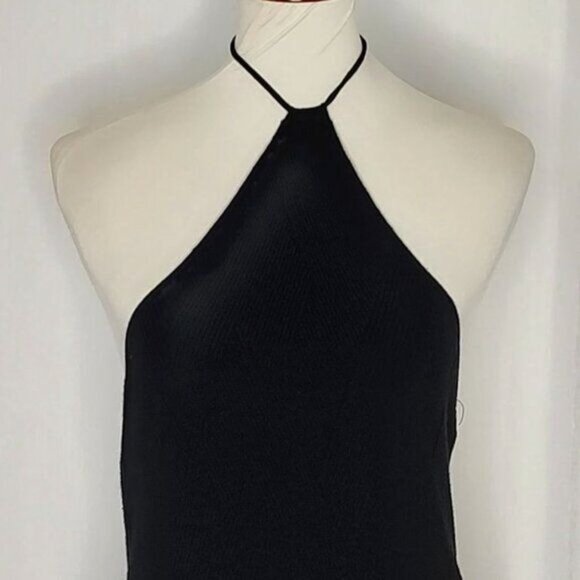 Free People Beach Dress L Black Kristy Halter Knit Sweater Midi Dress Revolve - Picture 6 of 15